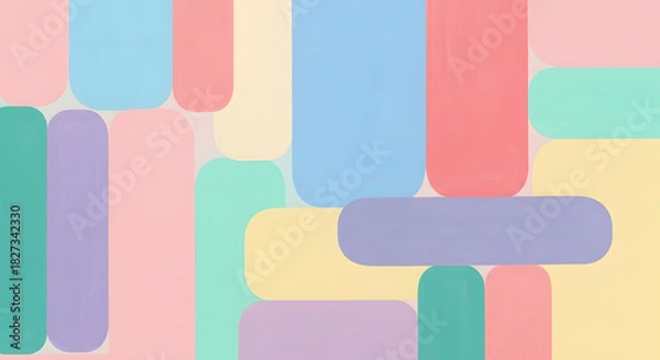 Fototapeta Abstract background with a pattern of colorful rounded rectangles.