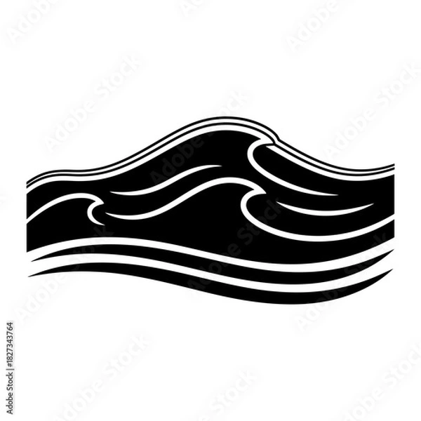 Fototapeta World Wetlands Water Waves Abstract dark blue ripple pattern on black background