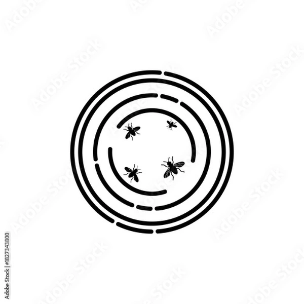 Fototapeta World Wetlands Water Waves Top down circular water with floating insect silhouettes