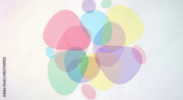 Fototapeta Abstract colorful shapes overlapping and blending softly.