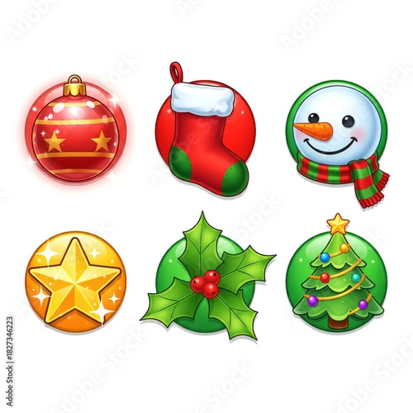 Obraz christmas icons set