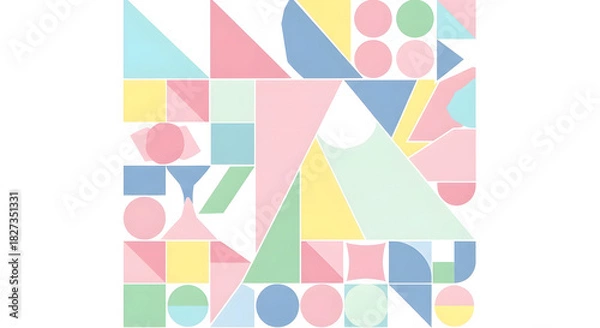Fototapeta Abstract Geometric Shapes Pattern Pastel Colors.