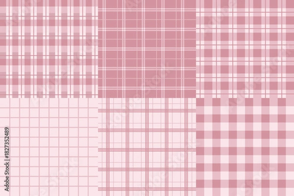 Obraz Pink Plaid Seamless Pattern Vector Collection