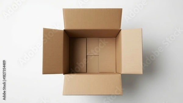 Obraz Open cardboard box top view
