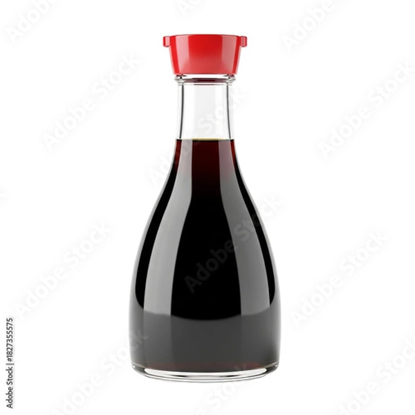 Fototapeta Premium Soy Sauce Bottle with Deep Brown Color
