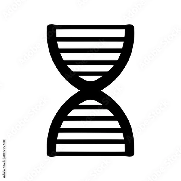 Fototapeta Stylized DNA Strand Graphic in Black and White with Simple Illustration