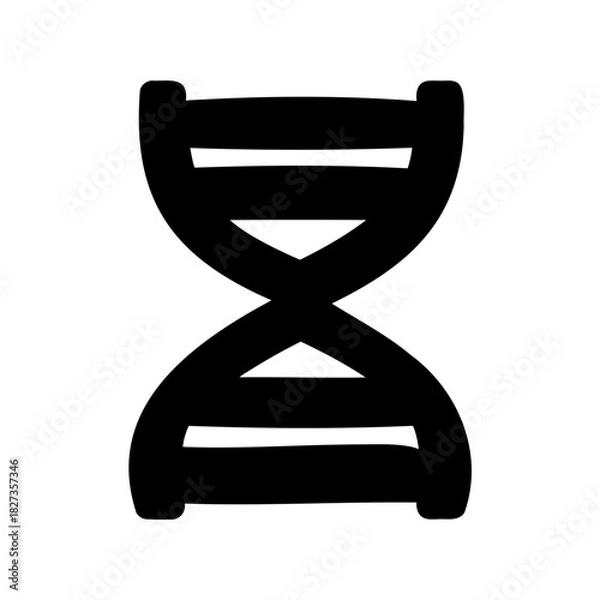 Fototapeta Stylized graphic representation of DNA double helix structure in black and white