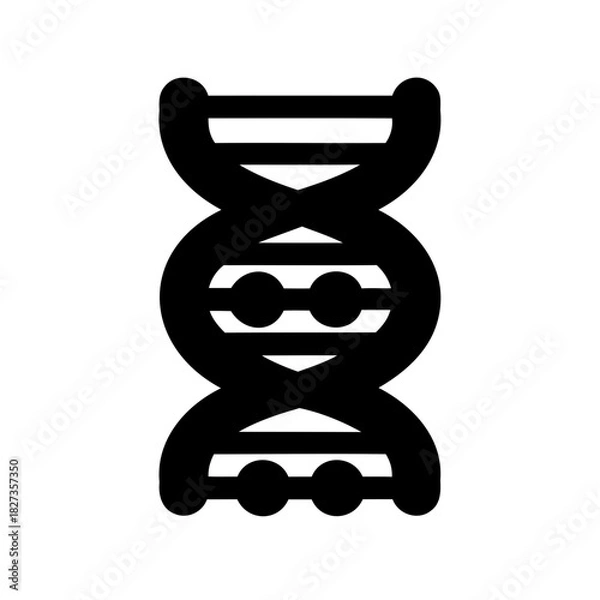 Fototapeta Stylized black DNA strand, a simplified representation of the genetic code