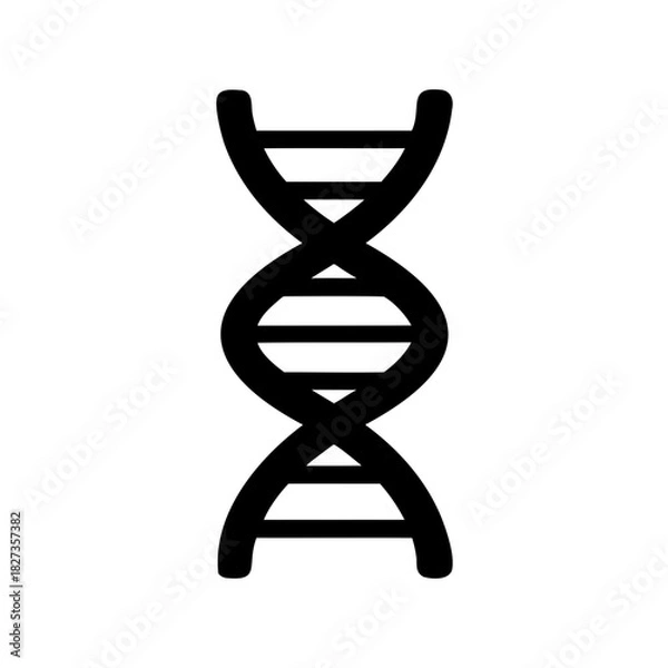 Fototapeta Black and white representation of double helix deoxyribonucleic acid molecule structure