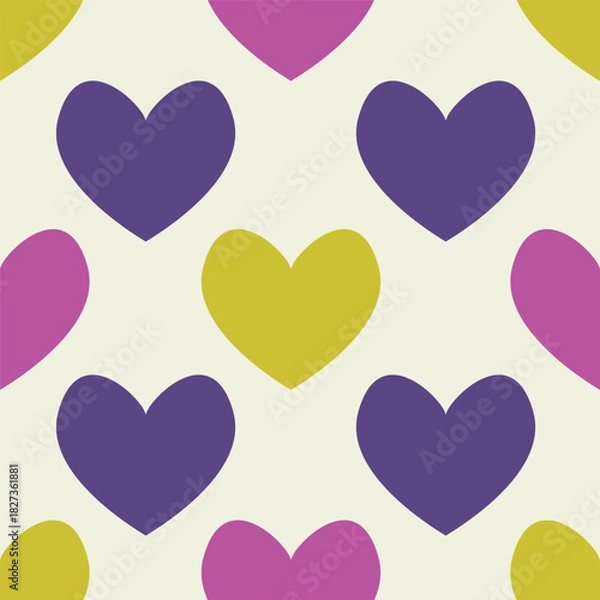 Obraz love heart valentine seamless pattern