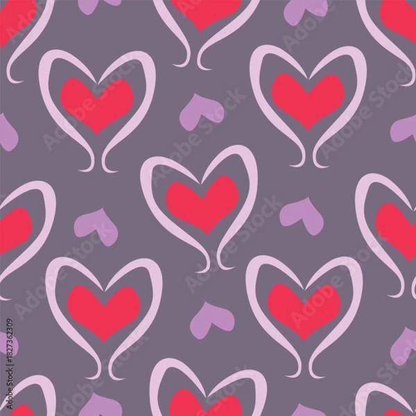 Obraz love heart valentine seamless pattern
