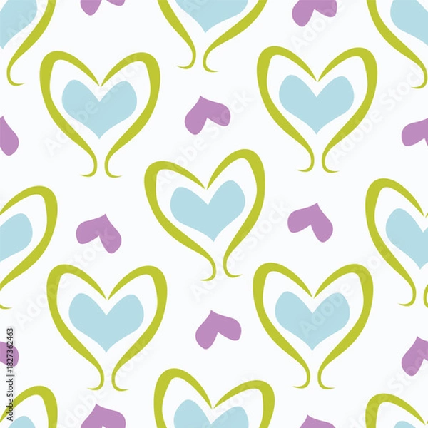 Obraz love heart valentine seamless pattern