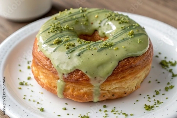 Fototapeta delicious matcha donut 