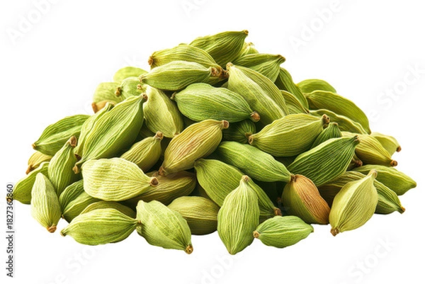 Fototapeta Cardamom powder showcasing fine texture and aromatic fragrance with a transparent background.