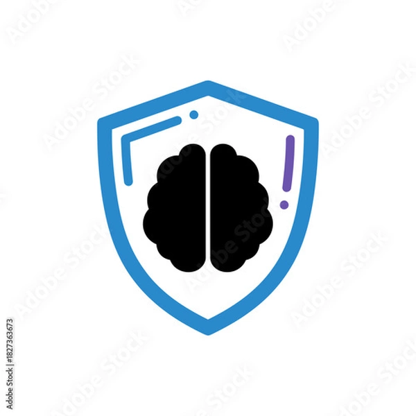 Fototapeta International Epilepsy Day Brain Icons Security shield icon protection symbol vector