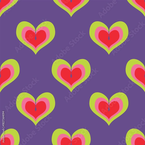 Obraz love heart valentine seamless pattern