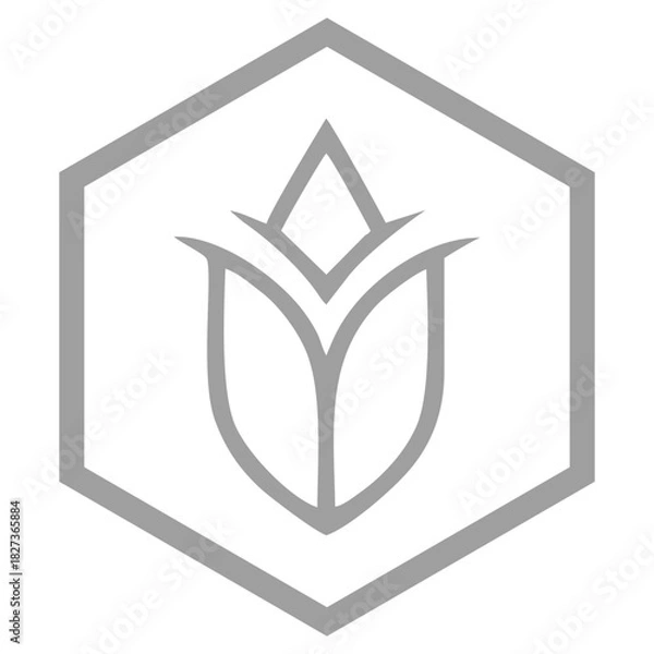 Fototapeta Elegant Floral Emblem With Soft Curves