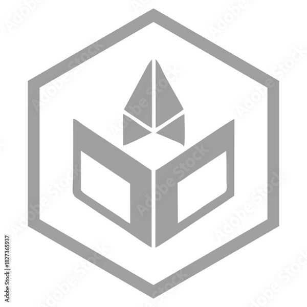 Fototapeta Minimalist Architectural Symbol With Sharp Lines