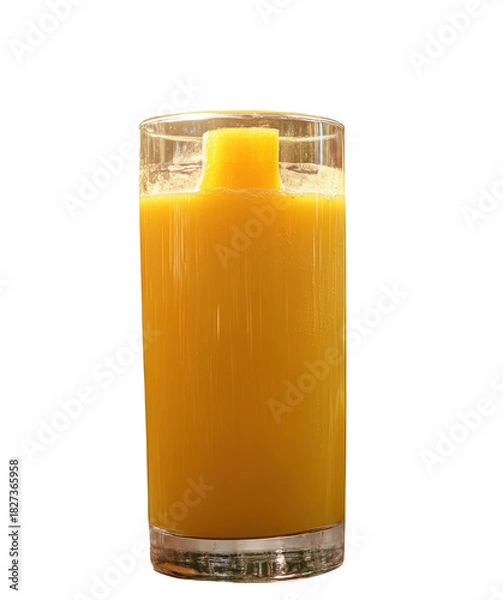 Fototapeta Golden mango juice PNG, isolated on transparent background.
