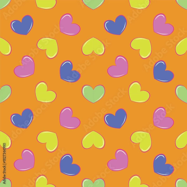 Obraz love heart valentine seamless pattern