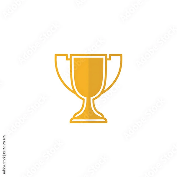 Obraz Golden trophy icon representing achievement success and victory on a black background