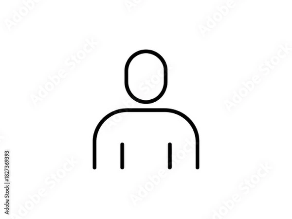 Obraz Abstract outline of a person s silhouette with a simple outline against a stark black background