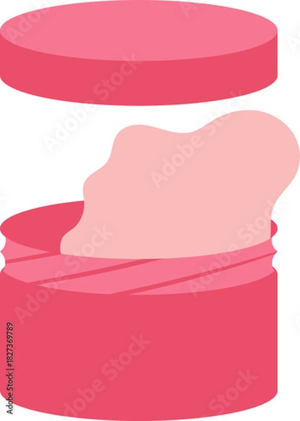 Fototapeta Open cream jar Element, Face Mask Pink Bottle