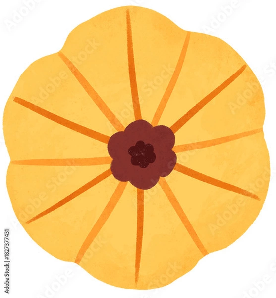 Fototapeta Isolated yellow flower illustration with transparent background. Cute floral doodle for flower arrangement, journaling, planner, greeting card, invitation, and decorative projects