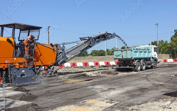 Obraz Engin de chantier en action