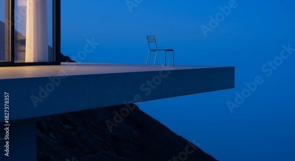 Fototapeta Cantilevered Balcony Detail at Dusk