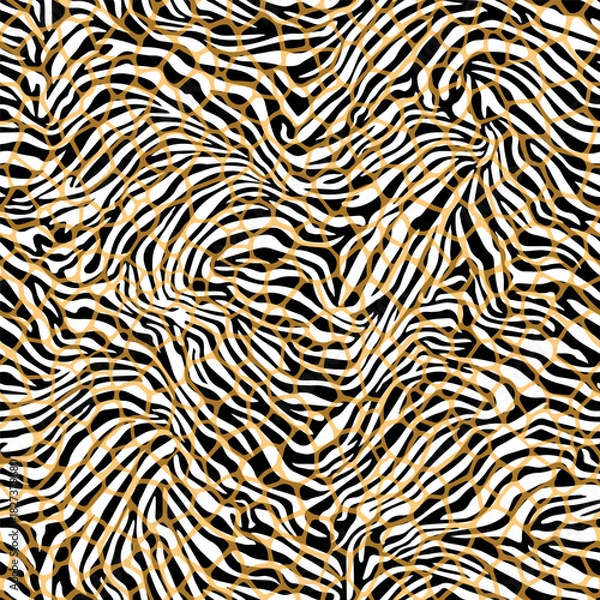 Obraz Elegant gold texture tiger, zebra. Creative luxury golden design backdrop.