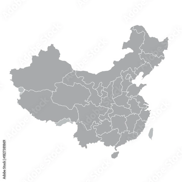 Fototapeta China map isolated on white background