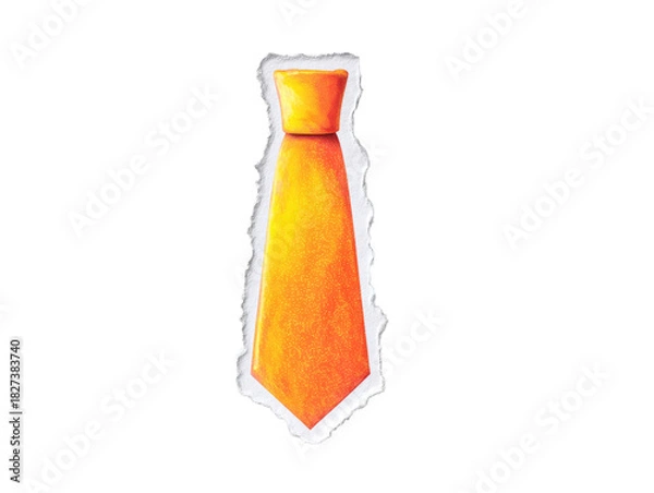 Obraz Torn Orange Tie Cutout on Transparent Background