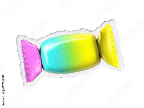 Obraz Colorful candy wrapper on a transparent background