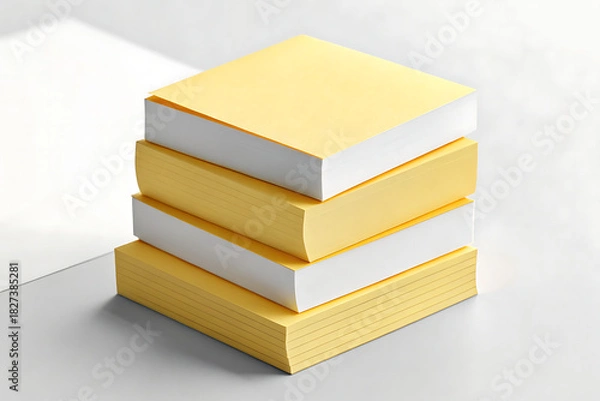 Fototapeta Stack of colorful cleaning sponges with white and yellow layers