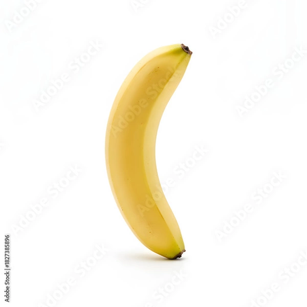 Obraz Banana Fruit Standing Vertical Curved Single Banana on White