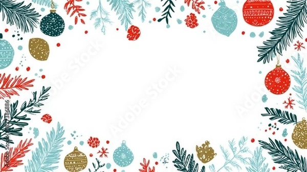 Fototapeta simple Seamless Christmas frame with place for text concept