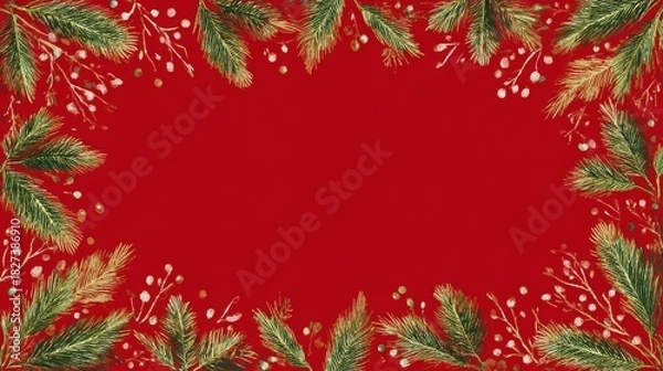 Fototapeta simple Seamless Christmas frame with place for text concept
