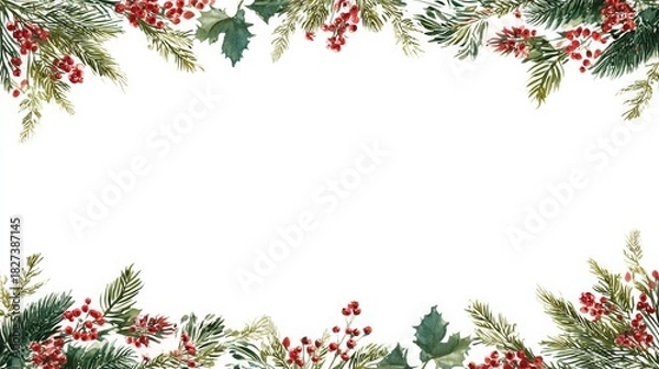 Fototapeta simple Seamless Christmas frame with place for text concept