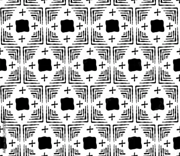 Obraz Seamless pattern. Abstract. Geometric shapes in doodle style.