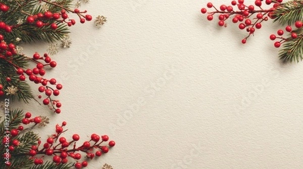 Fototapeta simple Seamless Christmas frame with place for text concept