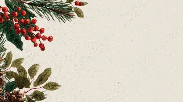 Fototapeta simple Seamless Christmas frame with place for text concept