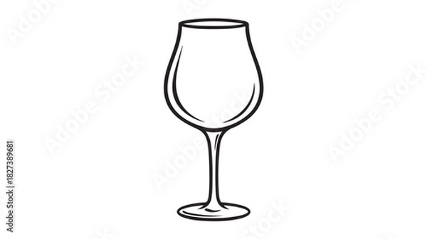 Obraz Elegant wine glass illustration minimalist vector design perfect for restaurant menus and bar promotions