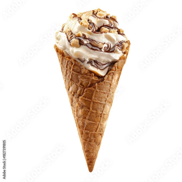 Obraz ce cream wafer cone on transparent isolated on with white background(3)