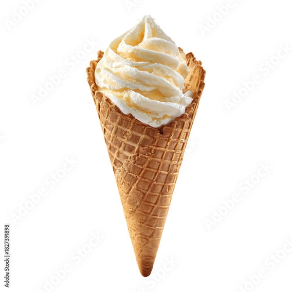 Obraz Ice cream wafer cone on transparent isolated on with white background