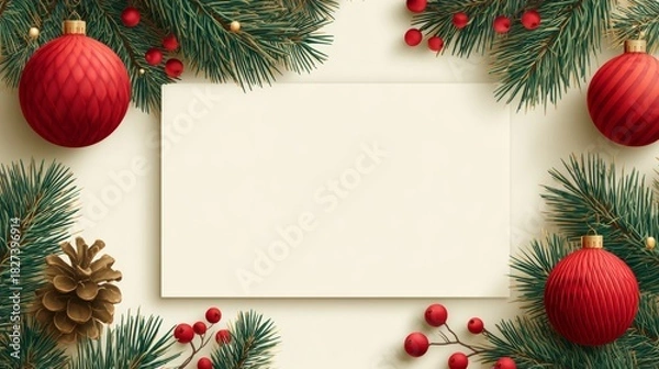 Fototapeta simple Seamless Christmas frame with place for text concept