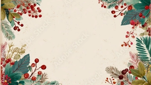 Fototapeta simple Seamless Christmas frame with place for text concept