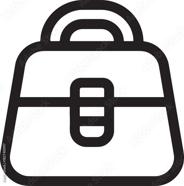 Fototapeta Simple black and white outline icon of a handbag or purse