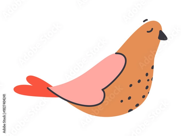 Obraz Cute bird. Romantic illustration. Valentine's Day.