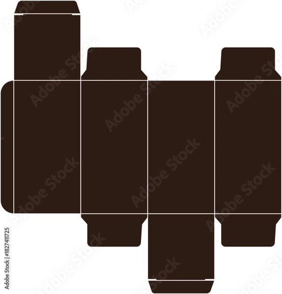 Fototapeta Cardboard Box Die-Cut Template - Packaging design, product mock-up, and paper craft graphic